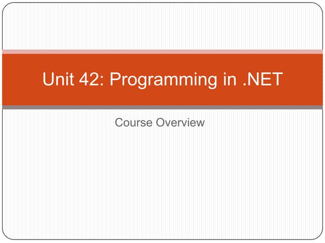 01   intro to programming in .net