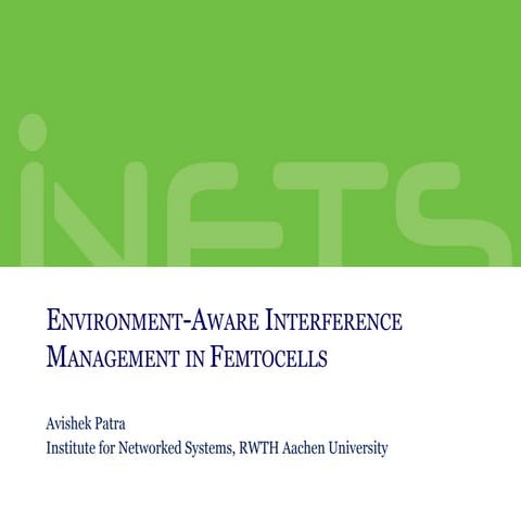 Environment-aware Interference Management In Femtocells