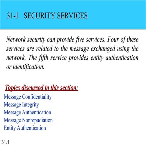 Explanation about Basic of Network Security Services