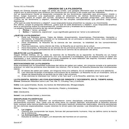 01. Origen de la filosofia