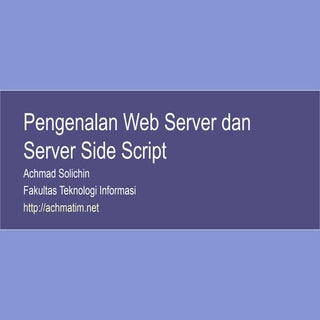 01. Pengenalan Web Server Dan Sss
