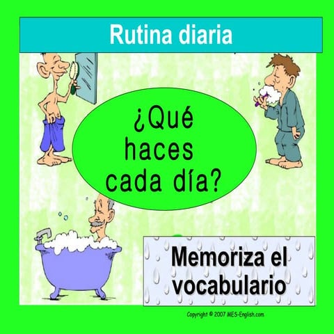 Mi rutina diaria - Présentation des actions à l'infinitif
