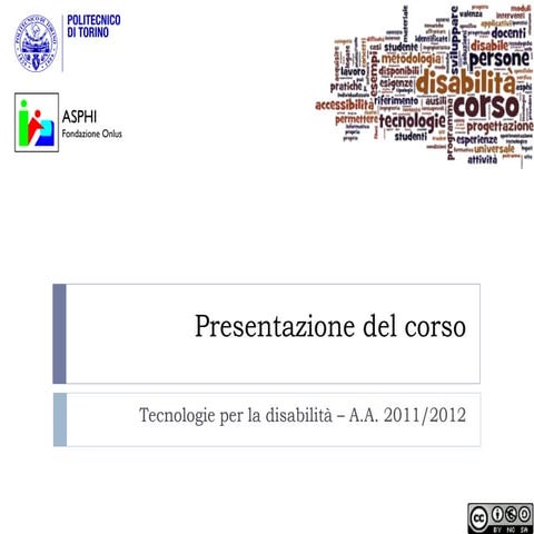 Tecnologie per la disabilità: presentazione del corso
