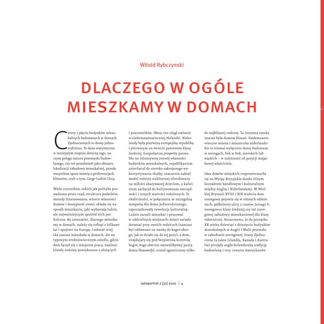 Witold Rybczynski, Dlaczego w ogóle mieszkamy w domach | PDF