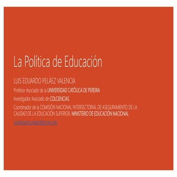 Política y Niveles de Educcación