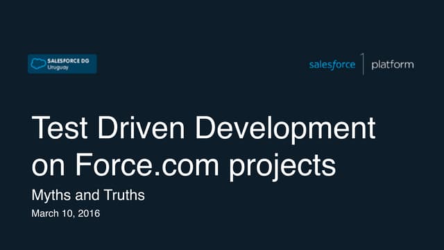 Test Driven Development (TDD) on Force.com projects