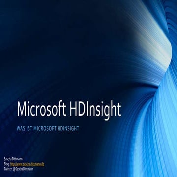 Microsoft HDInsight Podcast #001 - Was ist HDInsight