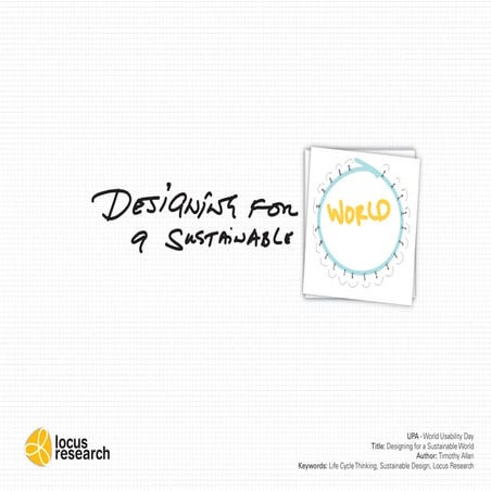 UPA Designing for a Sustainable World