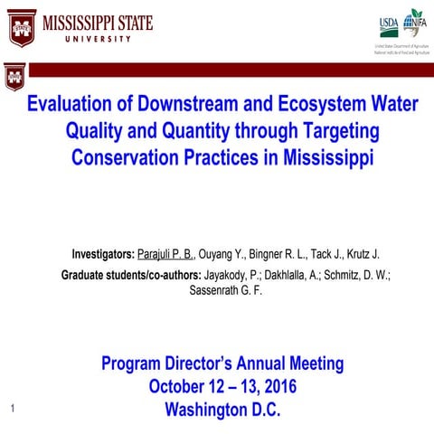Evaluation Of Downstream And Ecosystem Water Quality And Quantity Through Tar...