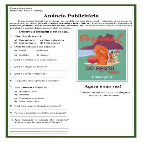 Gênero textual - anúncio 