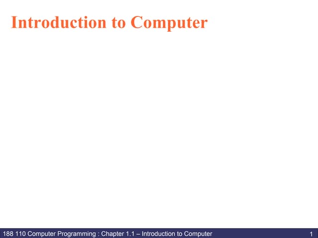 01 - Introduction to Computer