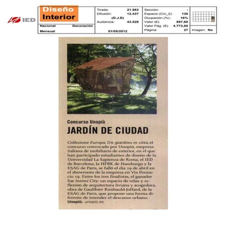 Clipping Diseño Interior 01/05/12 @ IED Barcelona