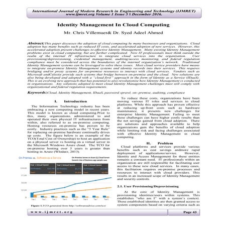 Identity Management In Cloud Computing