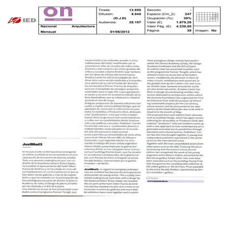 Clipping On Diseño 01/07/12 @ IED Barcelona