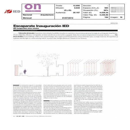 Clipping On Diseño 01/07/12 @ IED Barcelona