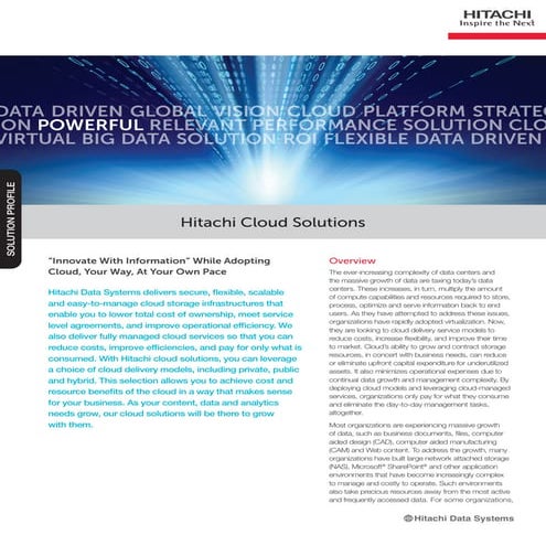Hitachi Cloud Solutions Profile 