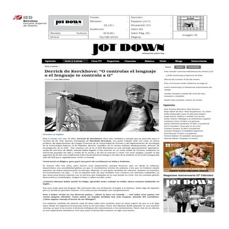 Clipping Jot Down 01/08/12 @ IED Barcelona