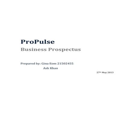 ProPulse Business Prospectus