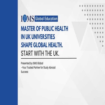 Study Master of Public Health in UK ISMS Global | PDF