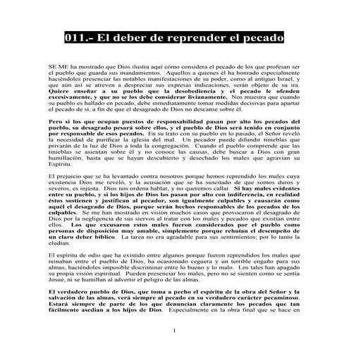 011 el deber de reprender el pecado | PDF