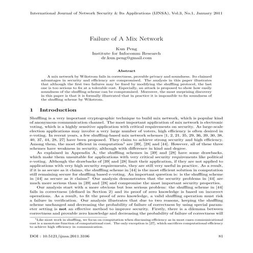 Failure of A Mix Network