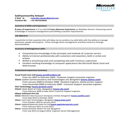 Sathiya Updated Resume