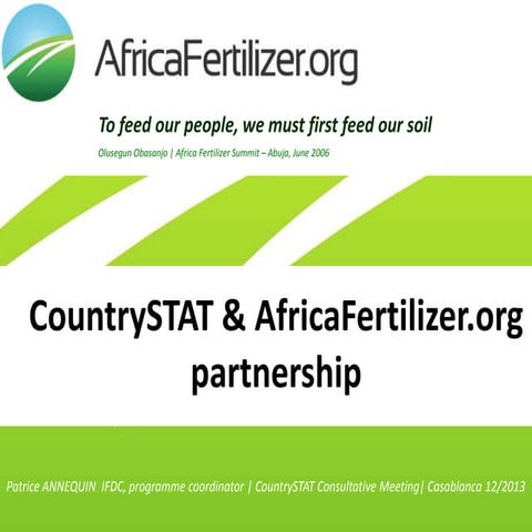 CountrySTAT & AfricaFertilizer.org partnership