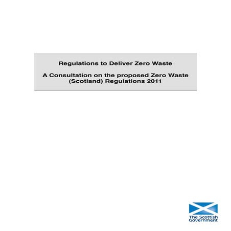 Consultation on Zero Waste Regulations