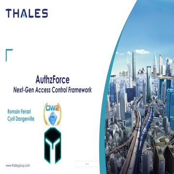 Presentation of Authzforce project, OWcon'19, June 12-13, 2019, Paris. 
