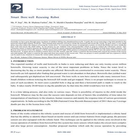 Smart Bore well Rescuing Robot