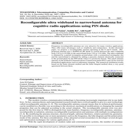 Frequency reconfigurable microstrip patch antenna for multiband ...