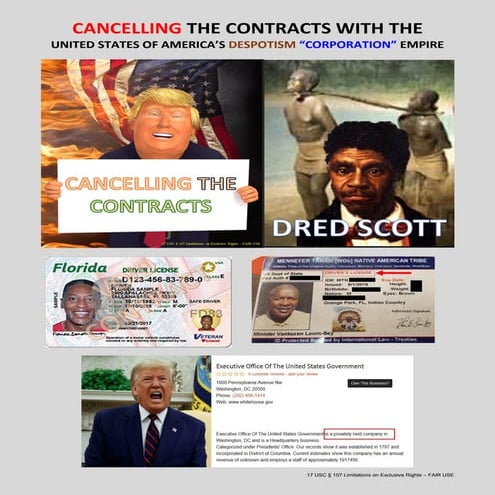 01/17/20 CANCELLING THE USA DESPOTISM CORPORATION EMPIRE CONTRACTS