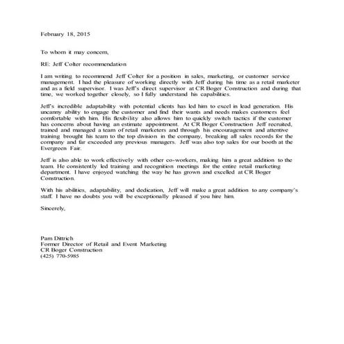 Big Brother Program reference letter | PDF