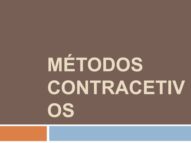 Métodos contraceptivos