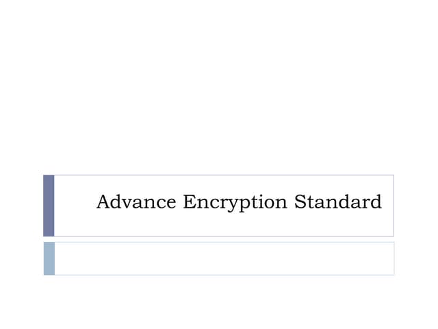 Advanced Encryption System - Network and Security.ppt