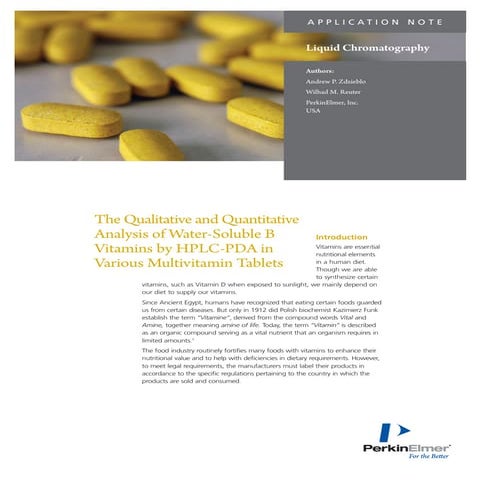 The Qualitative and Quantitative Analysis of Water-Soluble B Vitamins ...