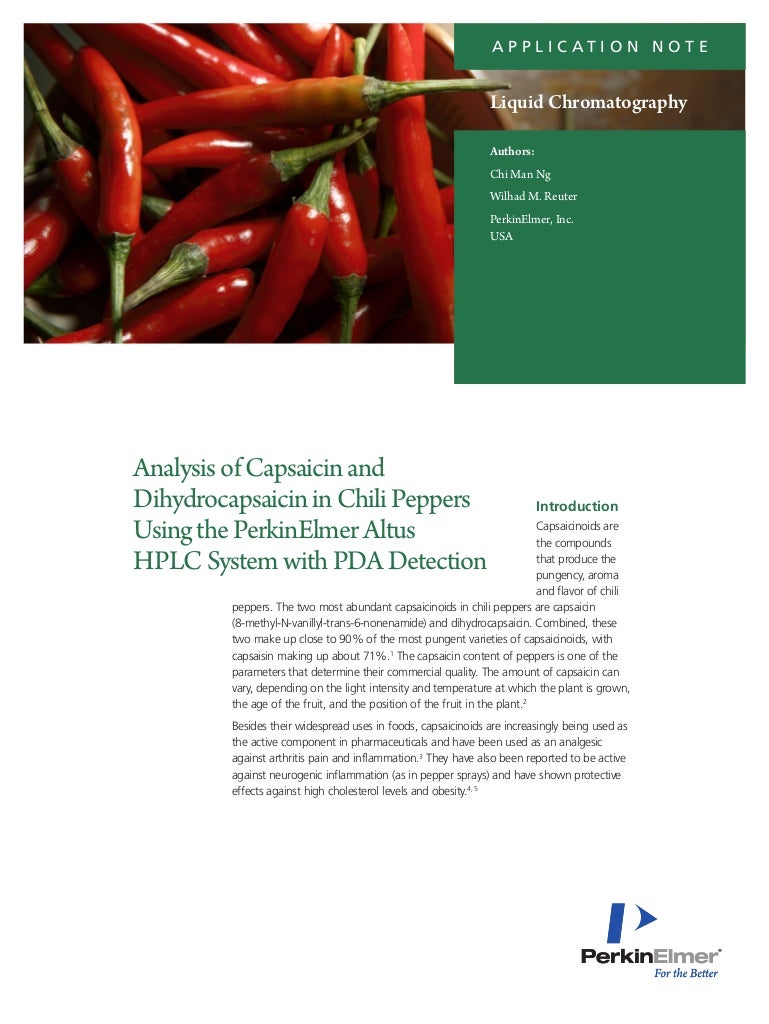 Analysis of Capsaicin and Dihydrocapsaicin in Chili Peppers Using the…