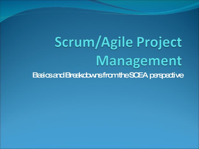 Primer on Agile Project Management and SCRUM