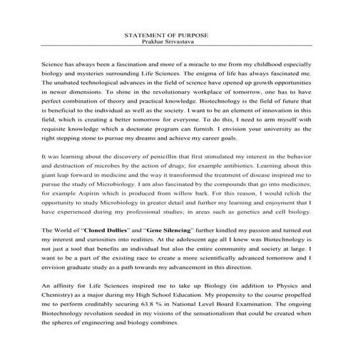 Statement of Purpose