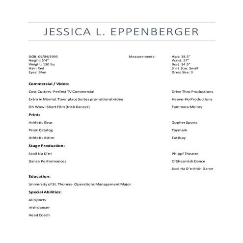 modeling resume