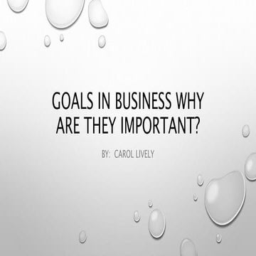Goals in Business Why are they Important