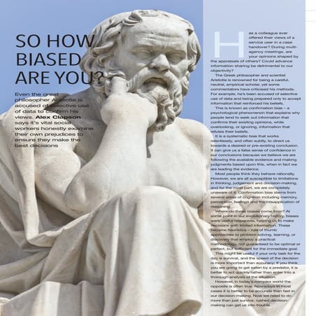 Confirmation Bias - May 2016 Professional Social Work magazine article