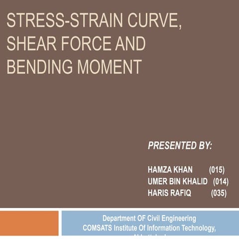 Stress-Strain Curve, Shear Force and Bending Moment