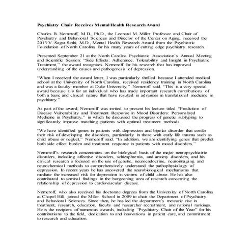 Nemeroff -- V. Sagar Sethi Mental Health Research Award(2) | DOCX