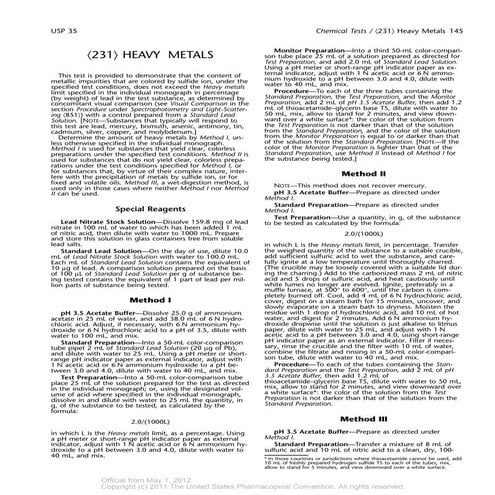 Heavy Metals in Glycerin using USP Method