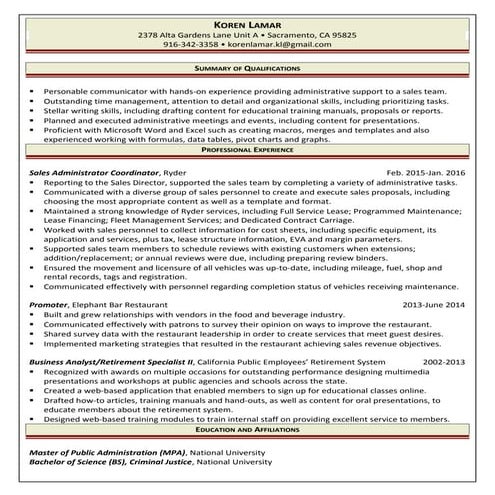 Korens resume 1-2016 | DOC