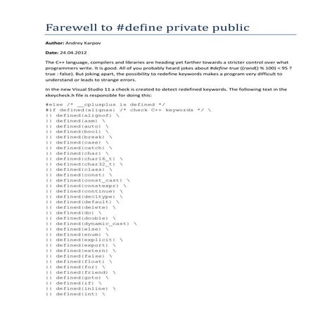 Farewell to #define private public