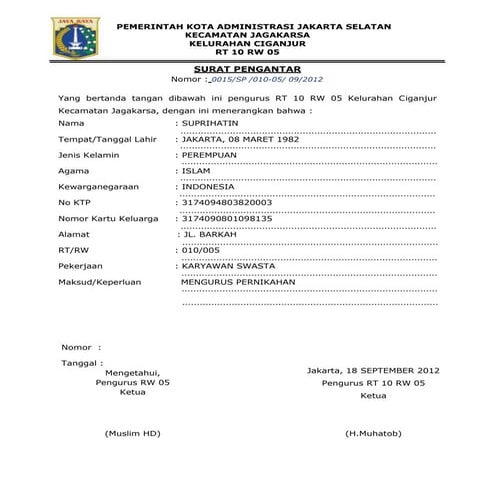 Contoh na pernikahan | DOCX