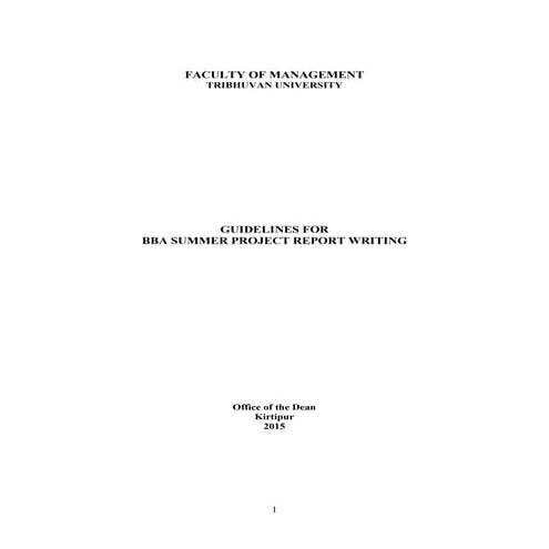 bba-7th- summer project writing bba tribhuwan university | PPTX