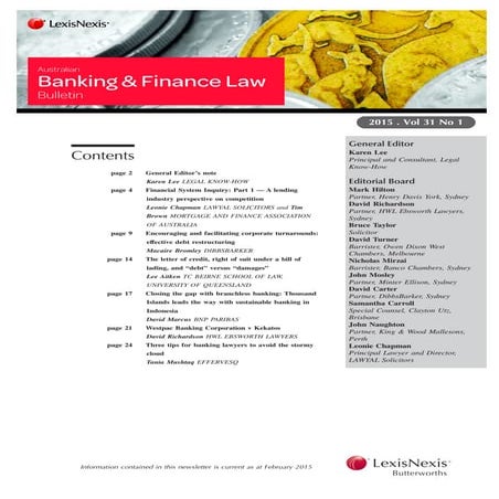 Banking Law Bulletin - 3 tips for banking lawyers to avoid the stormy cloud (...